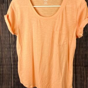 a.n.a Orange Cuffed Sleeve T-Shirt Relaxed Fit